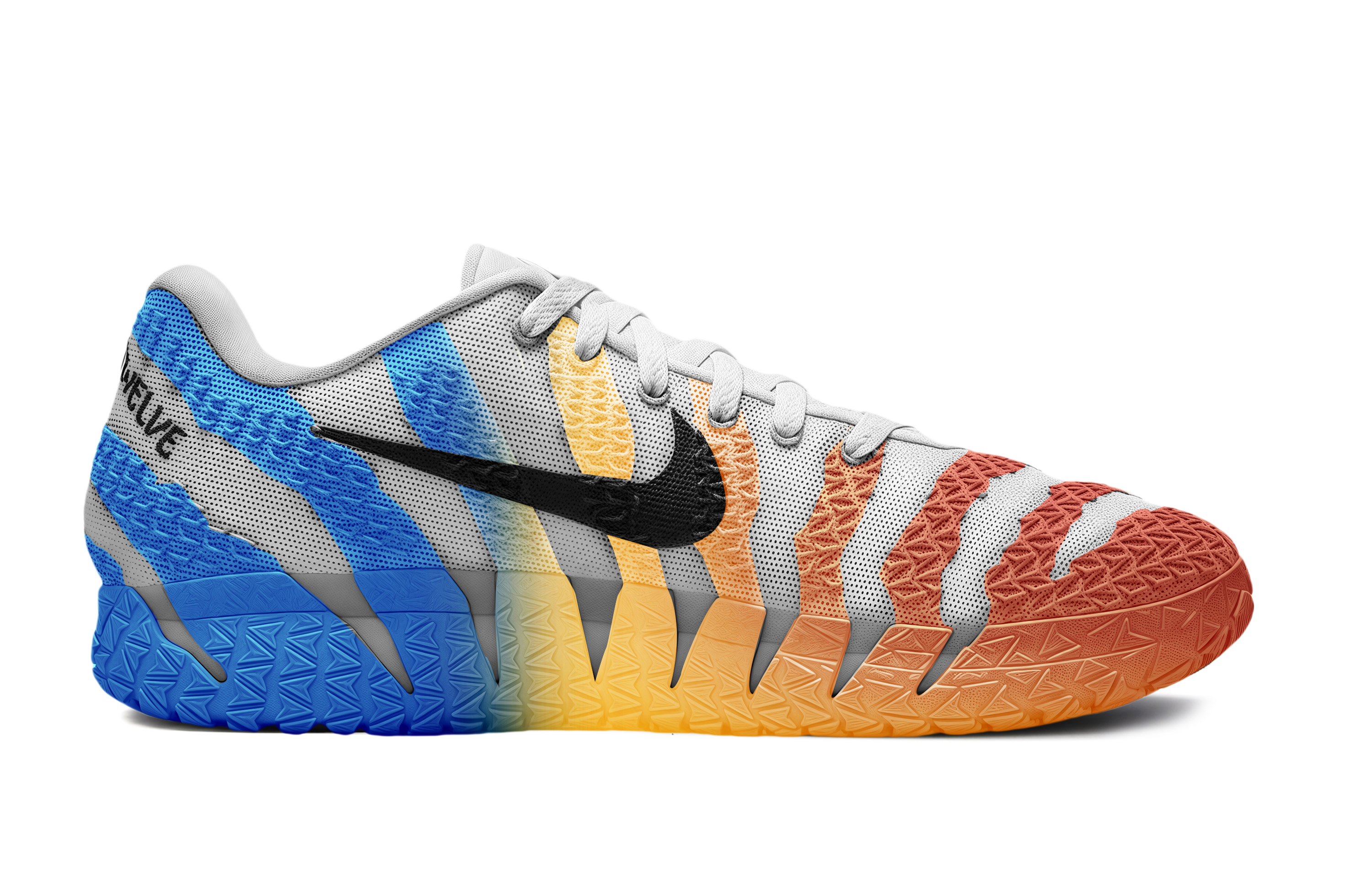 Nike Ja Morant 3 Graffiti Walker Abrasion Resistant Low top Basketball Shoes Unisex Orange Blue