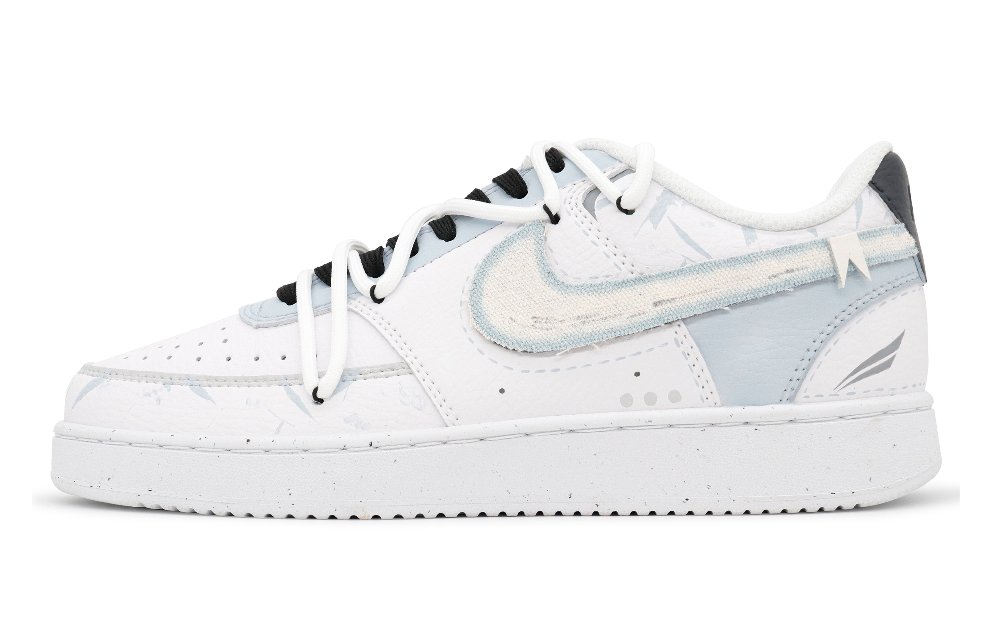 Nike Court Vision 1 Slip-Resistant Cushioning Low-Top Skateboard Shoes Men's White Blue