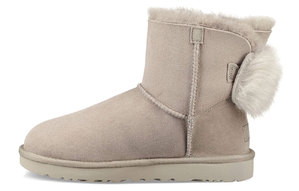 UGG Fluff Bow Mini Fleece Lined Light Grey Women's