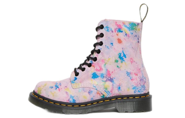 Dr. Martens 1460 Pascal Rainbow Suede Lace Up Boots 'Pink' Women's