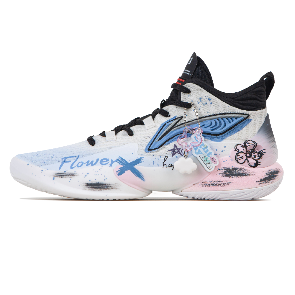 LiNing YuShuai 18 Cushioning Rebound Mid-Top Basketball Shoes Men's Blue Pink