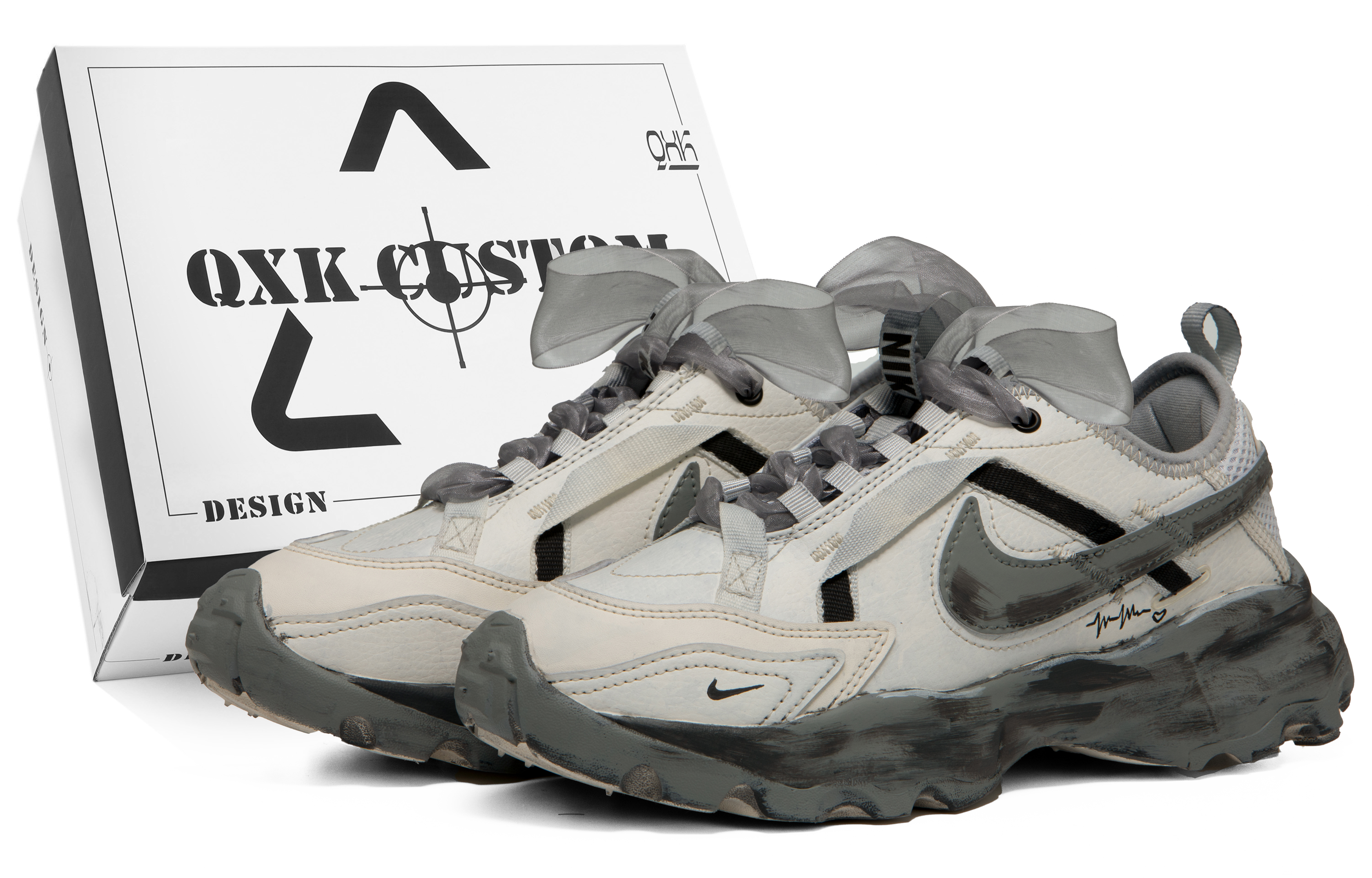 Nike TC 7900 Smoky Cement Special Shoe Box Anti-Slip Wear-Resistant Low-Top Casual Shoes Women's Gray Black