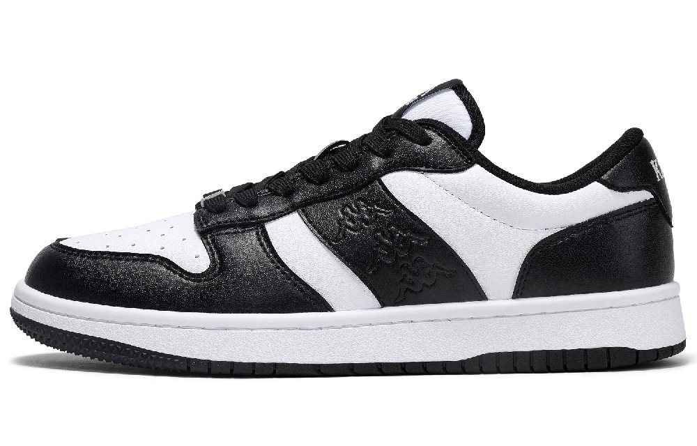Kappa Anti Slip Wear Resistant Low Top Skateboard Shoes Unisex Black White