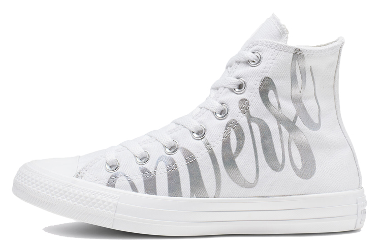 Converse Women's Chuck Taylor All Star High 'Metallic Script Logo White' Women's