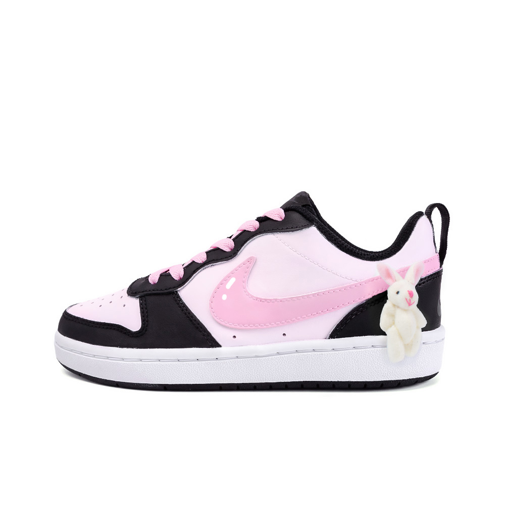 Nike Court Borough Low 2 Always Want To See You Amber Non-slip Lightweight Low-Top Skateboard Shoes GS Black Pink