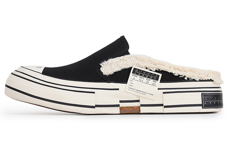 VESSEL G.O.P. Black Slip On No Laces Low-Top Canvas Shoes Unisex Black
