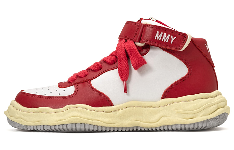 MIHARA YASUHIRO Wayne High Top Skateboard Shoes Unisex White Red