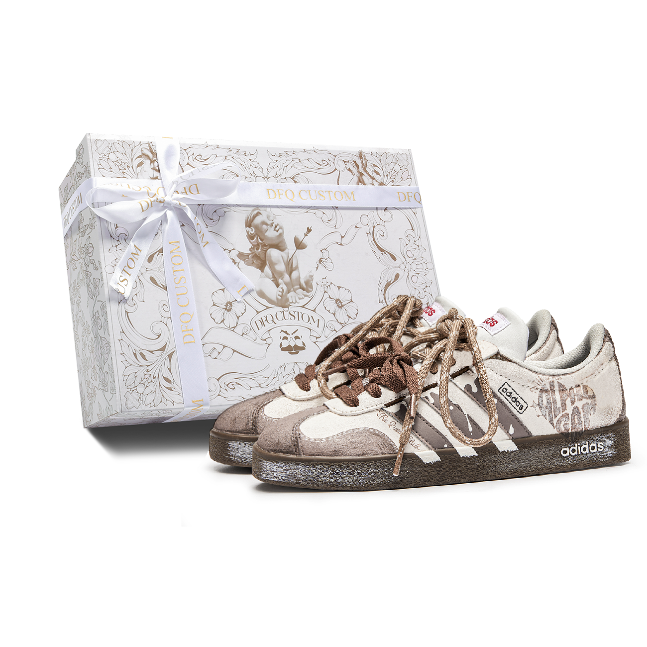 Adidas Neo VL Court 2.0 Skateboard Shoes Unisex Low top Brown/Yellow