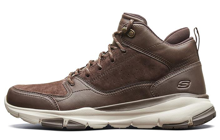 Skechers Cushioning Anti-Slip And Wear-Resistant Mid-Top Casual Shoes Men's Chocolate