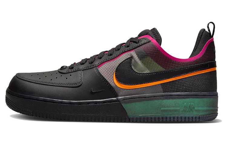 Nike Air Force 1 React Black Black Team Orange Pink Prime