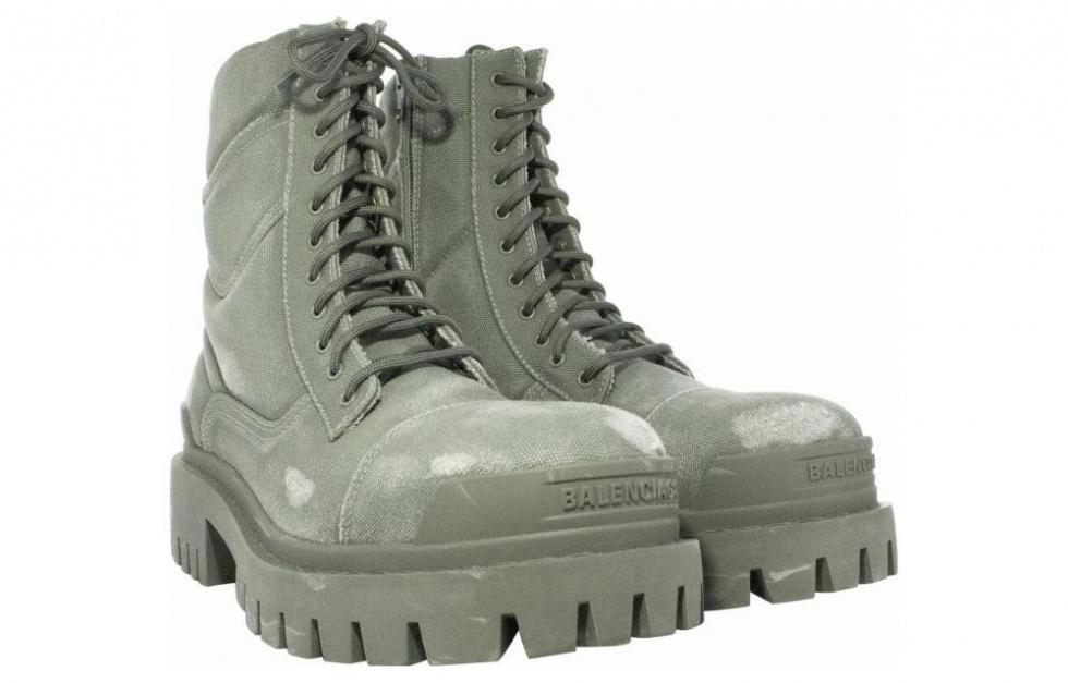 Balenciaga Combat Strike Boots 'Washed Green Cotton' купить в интернет-магазине Yoocart с быстрой доставкой по России.