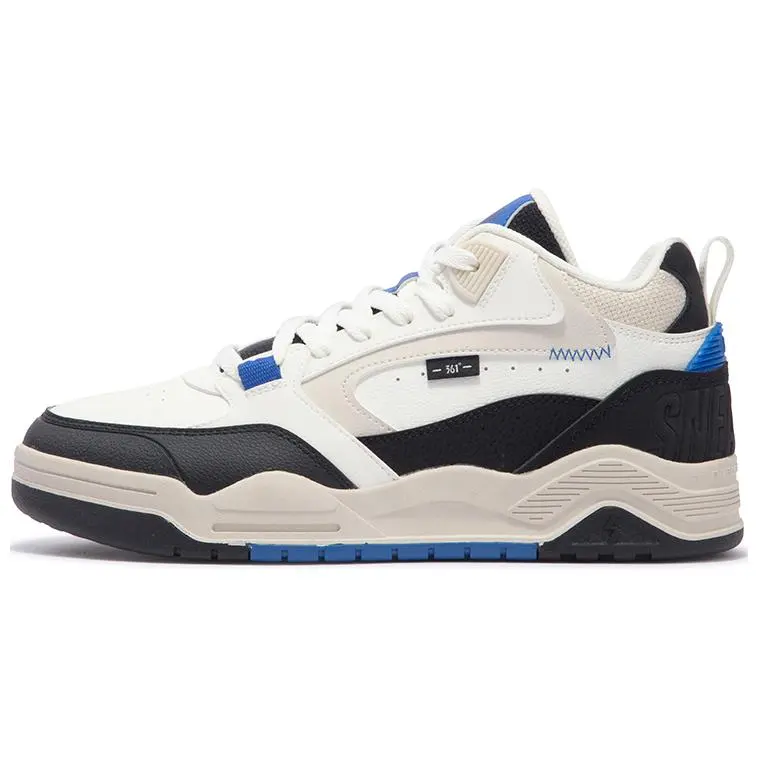 361° Anti-Slip Wear-Resistant High-Top Skateboard Shoes Men's White Black Blue