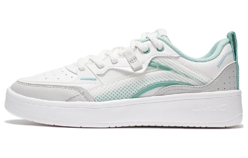LiNing Jade Star Low-Top Skateboard Shoes Women's White Gray