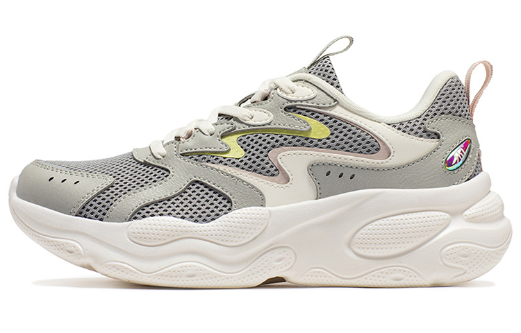 361° Anti-Slip And Wear-Resistant Breathable Low-Top Running Shoes Women's Gray White