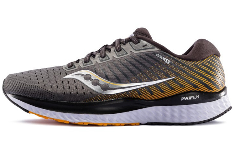 Saucony Guide 13 Non slip Lightweight Low Top Running Shoes Men's Gray Yellow