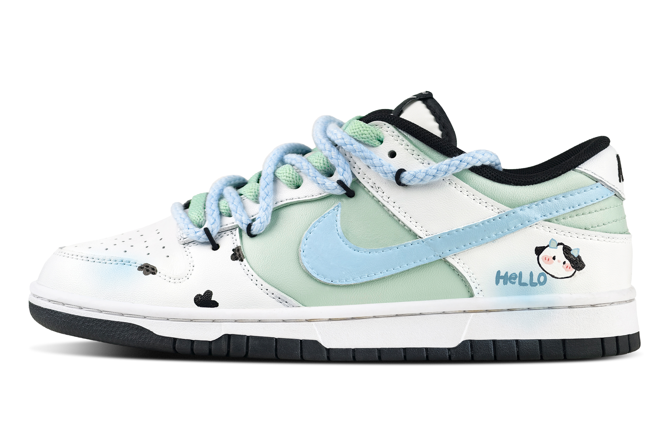 Nike Dunk Milk Salt Mint Abrasion Resistant Low Top Skateboard Shoes Unisex Blue Green