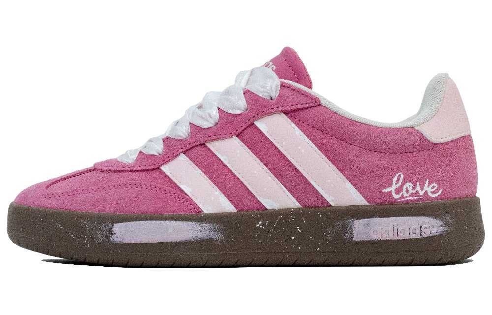 Adidas BARREDA Sweetheart Silk Trail Abrasion Resistant Low Top Skateboard Shoes Unisex Pink