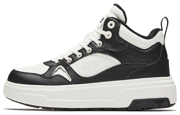 Anta Anti-Slip Wear-Resistant High-Top Skateboard Shoes Women's White Black