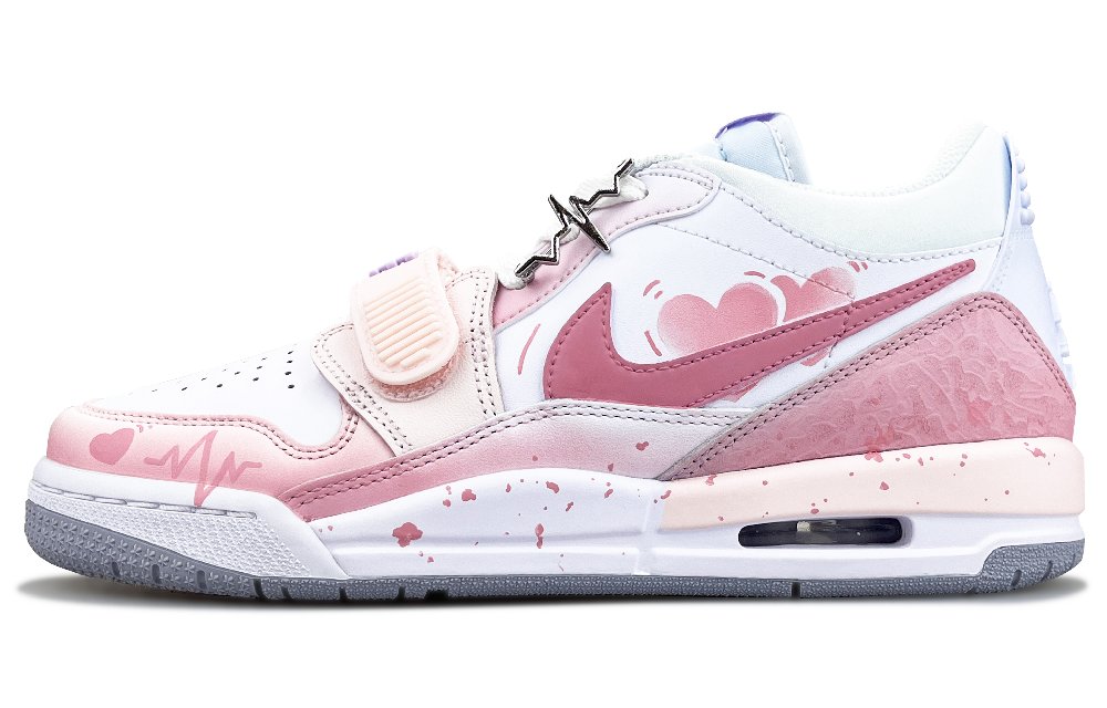 Jordan Legacy 312 Cushioning Anti-Slip And Wear-Resistant Coverage Low-Top Vintage Basketball Shoes Women's Fairy Pink