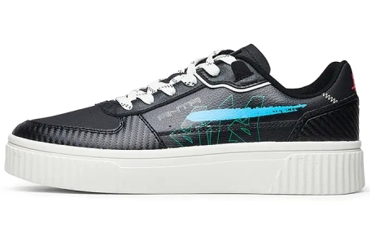 Anta Life Collection Wear-Resistant Slip-Resistant Low-Top Skateboard Shoes Men's Black Blue