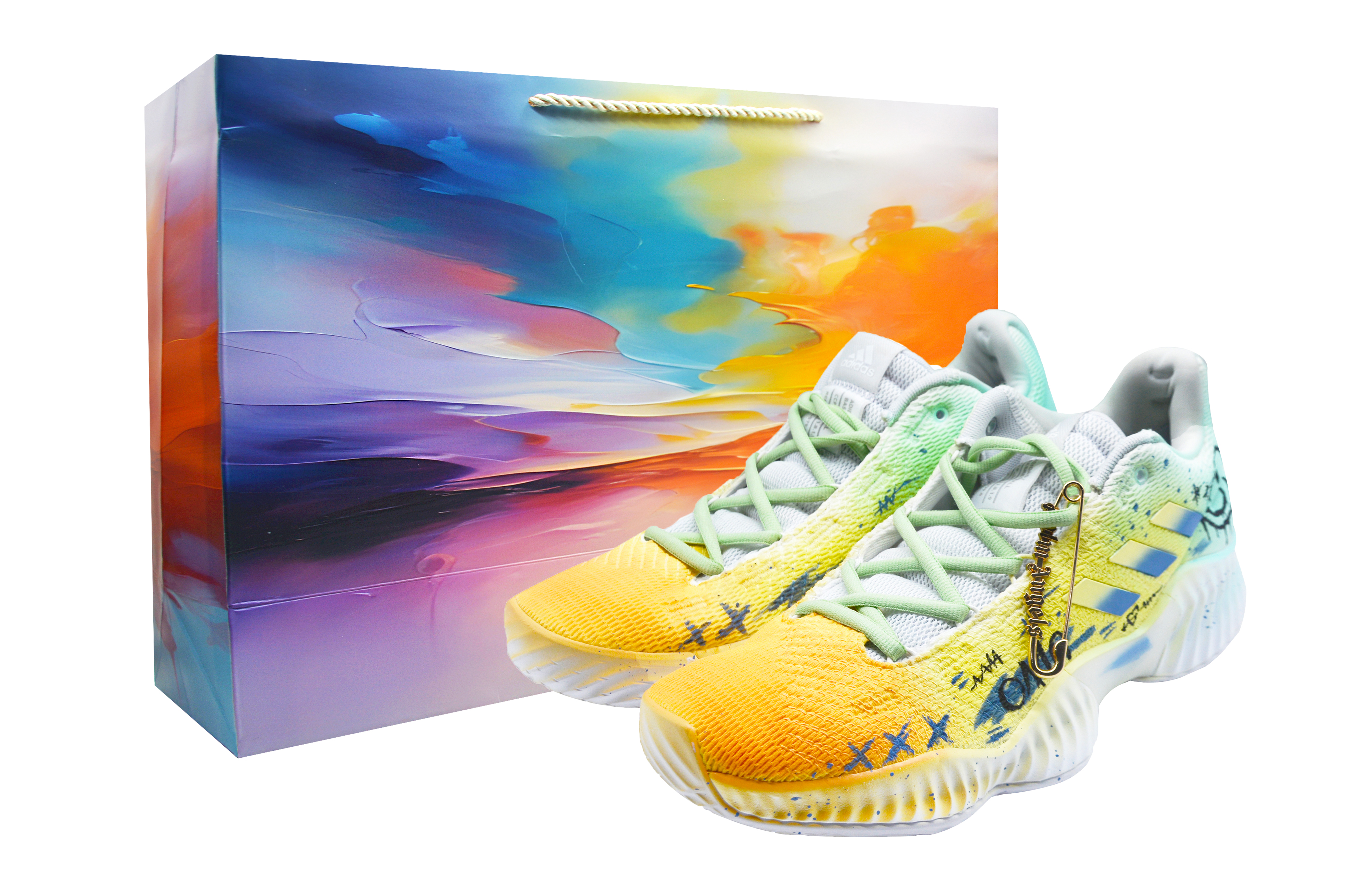 Adidas Pro Bounce 2018 Twilight Breeze Cushioning Low top Basketball Shoes Men's Bright Yellow