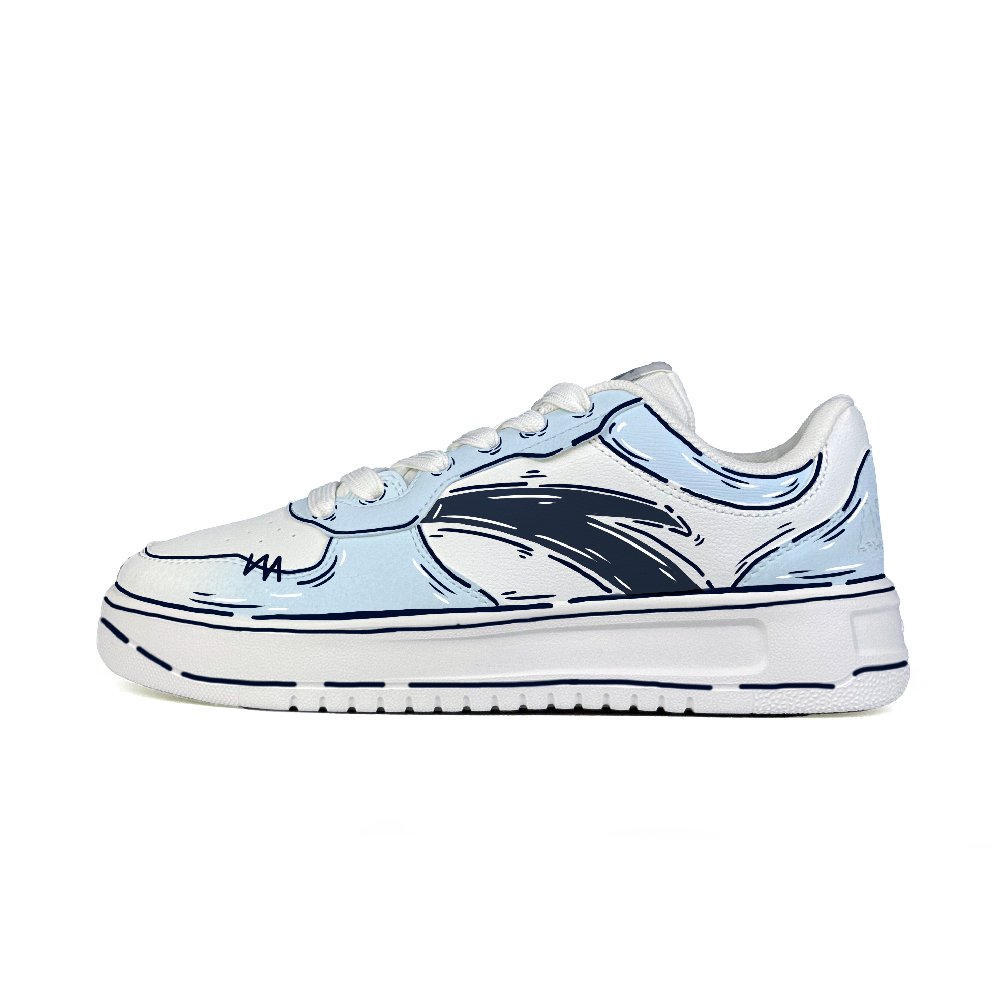 Anta Life Collection Cartoon Blue Line Non slip Lightweight Low Top Skateboard Shoes Unisex Blue