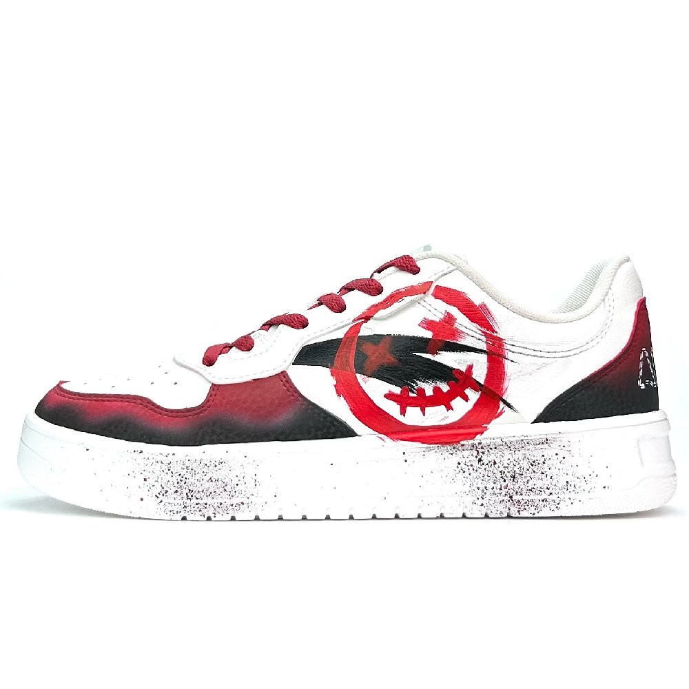 Anta Relaxed Slip Resistant, Abrasion Resistant, Lightweight Low Top Skateboard Shoes Unisex White Black Red