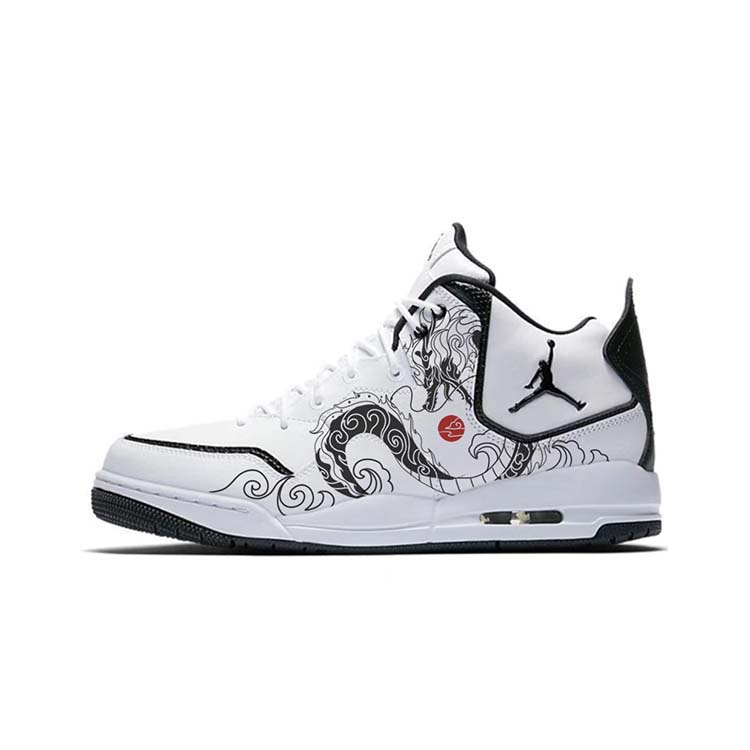 Jordan Courtside 23 Cushioning Anti-Slip And Wear-Resistant Mid-Top Vintage Basketball Shoes Men's White