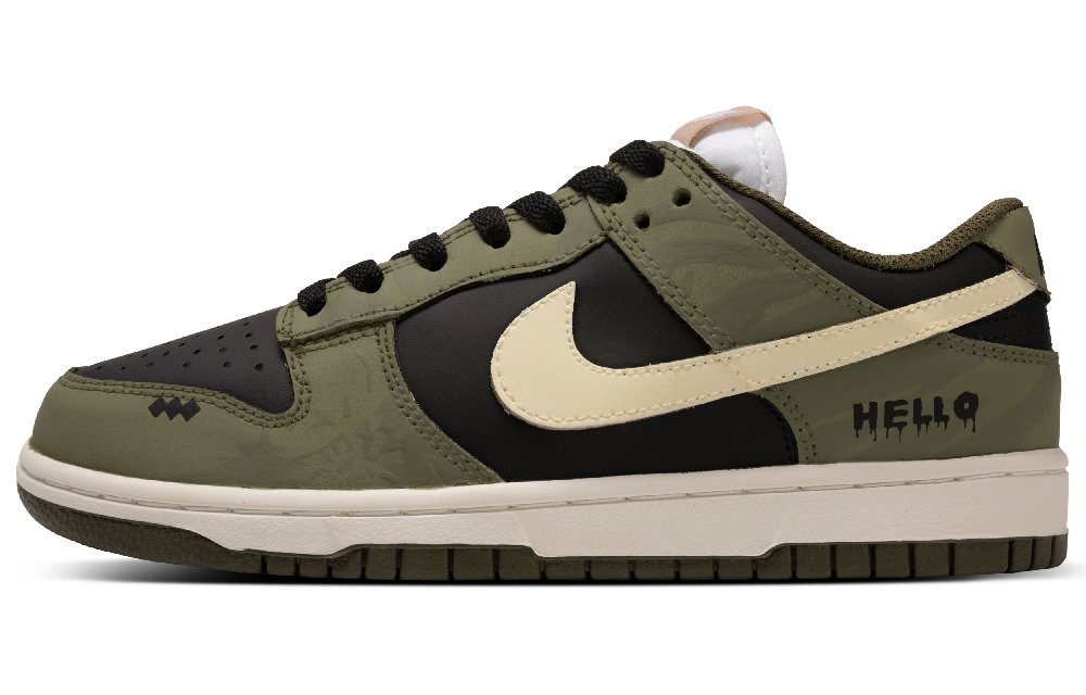 Nike Dunk Wandering In The Wild Anti Slip Wear Resistant Low Top Skateboard Shoes Unisex Olive Green