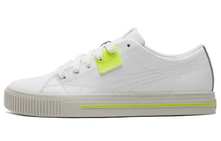 PUMA Ever Low Top Casual Skate Shoes White Yellow Unisex 'White Yellow Gray'