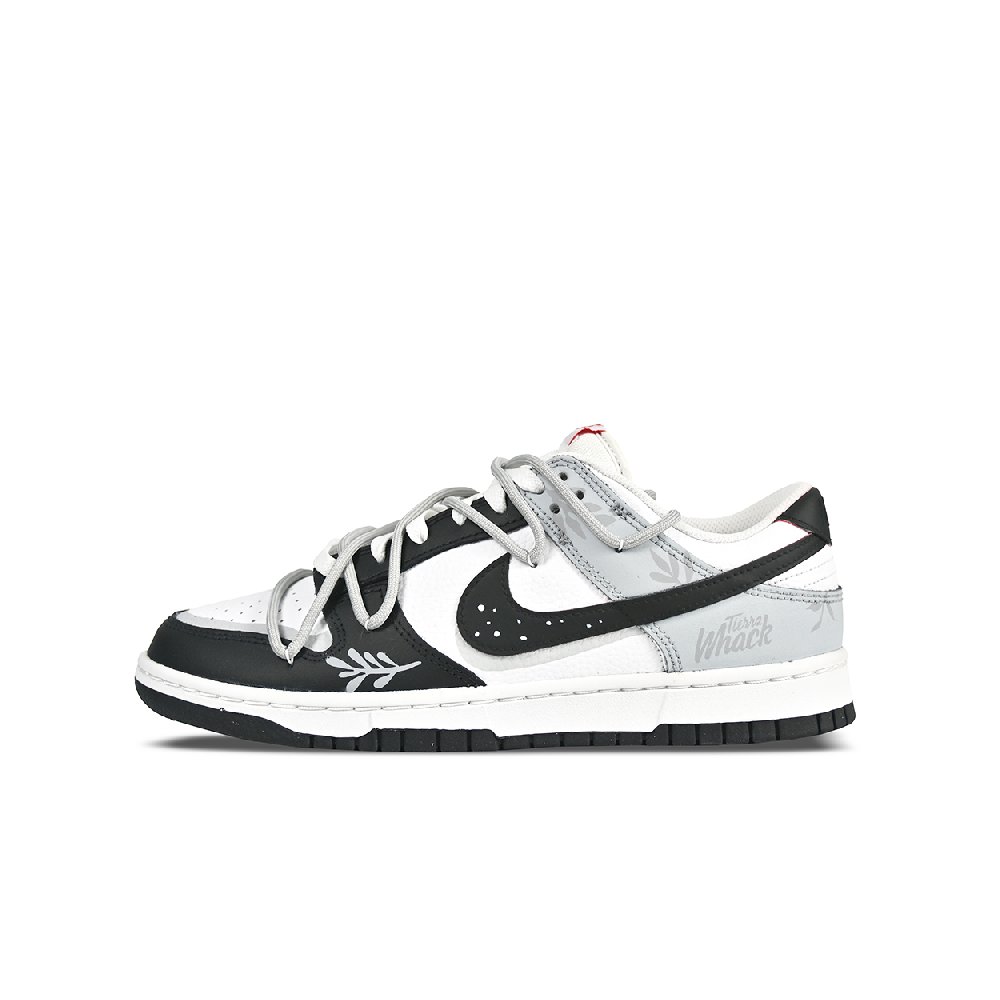 Nike Dunk Low-Top Skateboard Shoes Men's Black White Gray