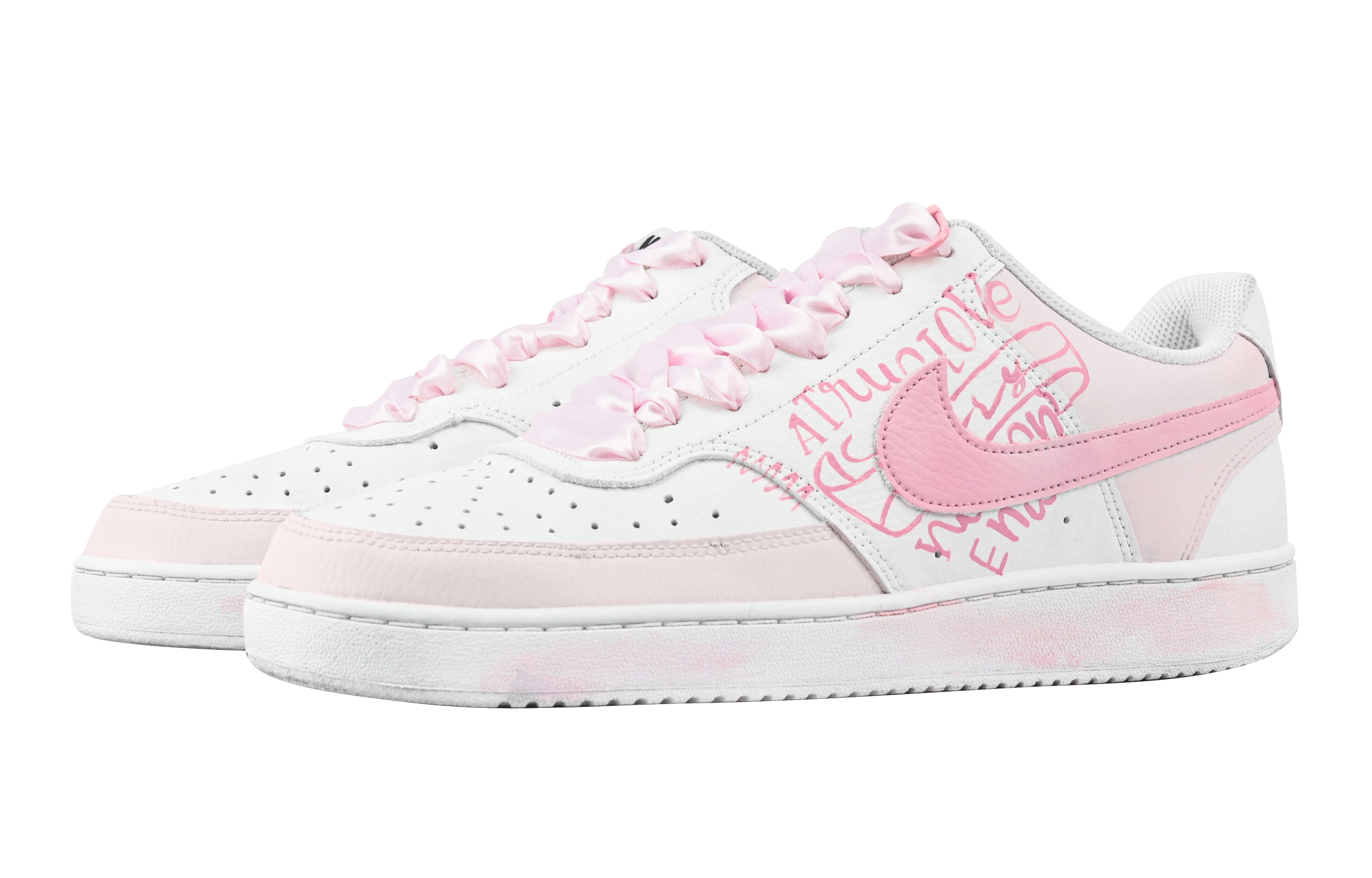 Nike Court Vision 1 Heartbeat Combat Abrasion Resistant Low top Skateboard Shoes Men's Pink White купить в интернет-магазине Yoocart с быстрой доставкой по России.