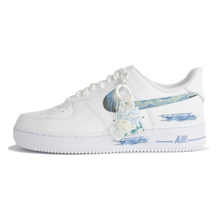 Nike Air Force 1 Air Force 1 Slip-Resistant Cushioning Wear-Resistant Low-Top Skateboard Shoes Men's Blue White