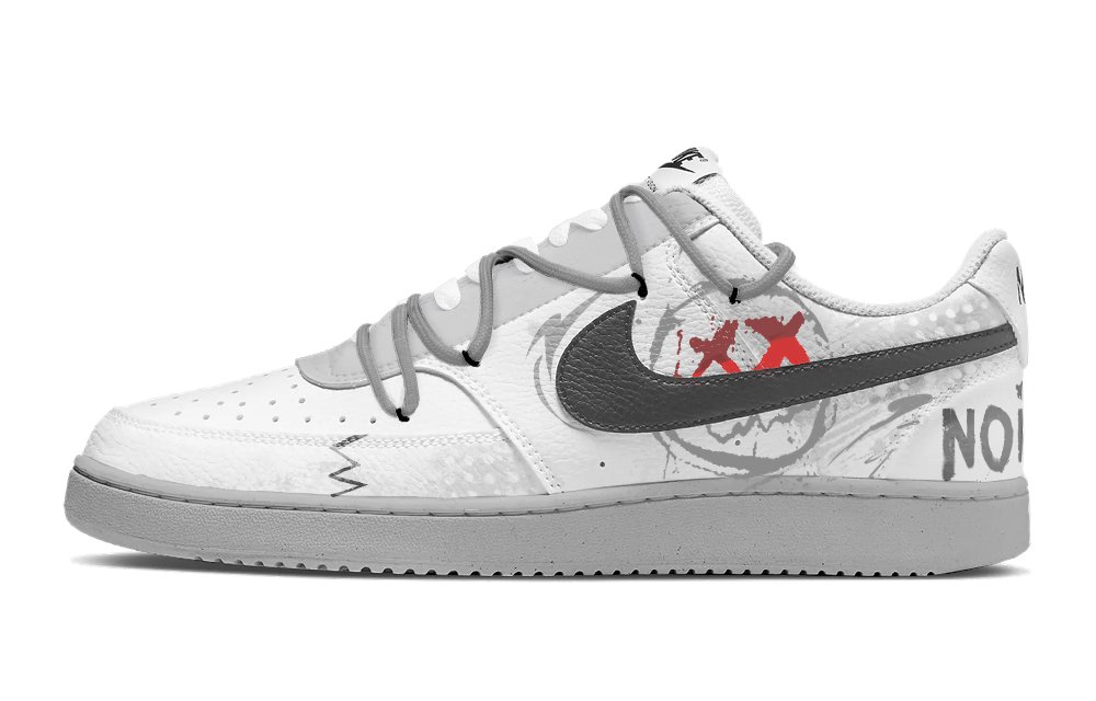 Nike Court Vision 1 Anti-Slip Wear-Resistant Low-Top Skateboard Shoes Men's White Gray