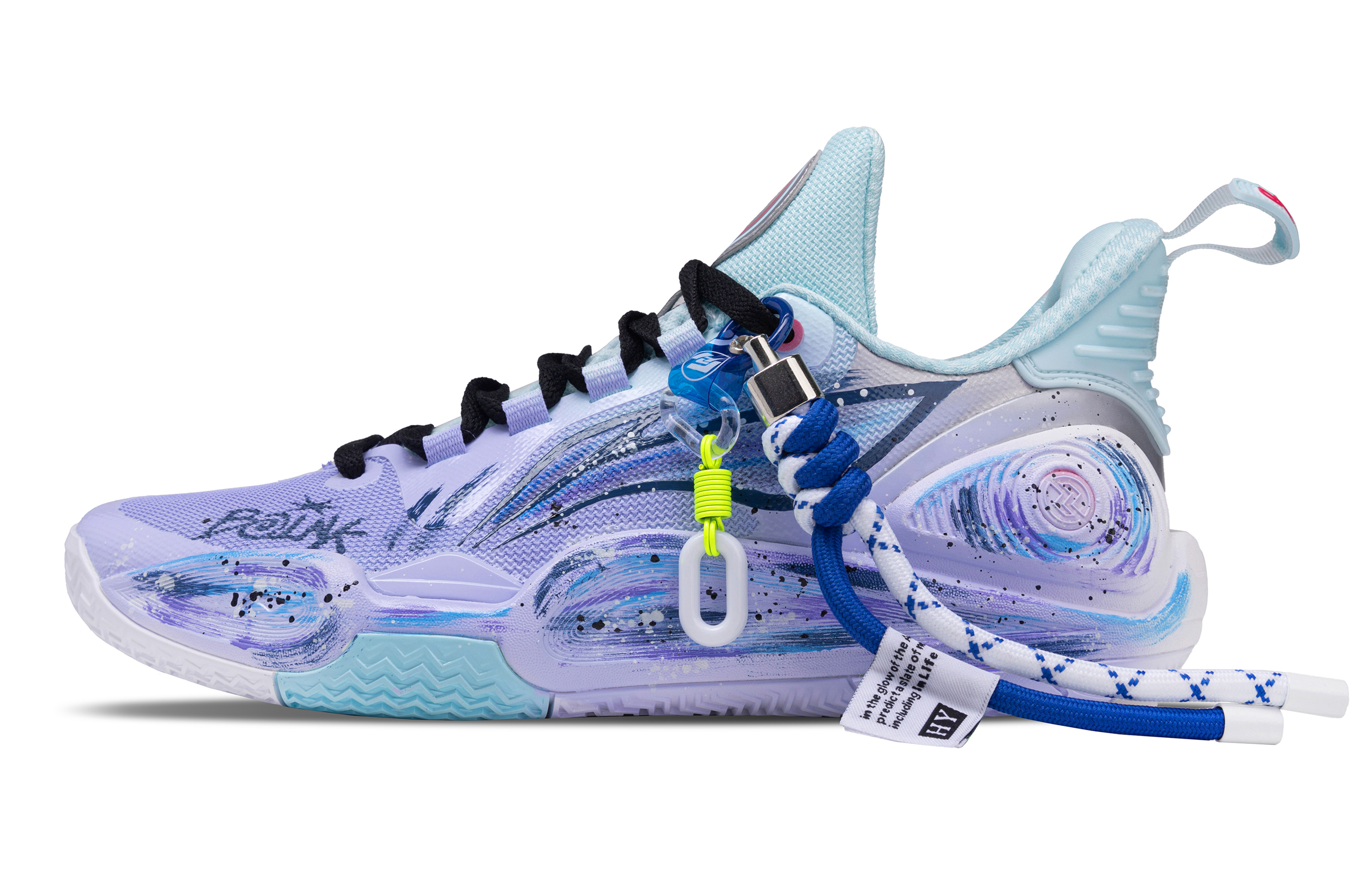 LiNing Speed 9 Shock Absorbers Slip Resistant Abrasion Resistant Low top Basketball Shoes Men's Blue Purple