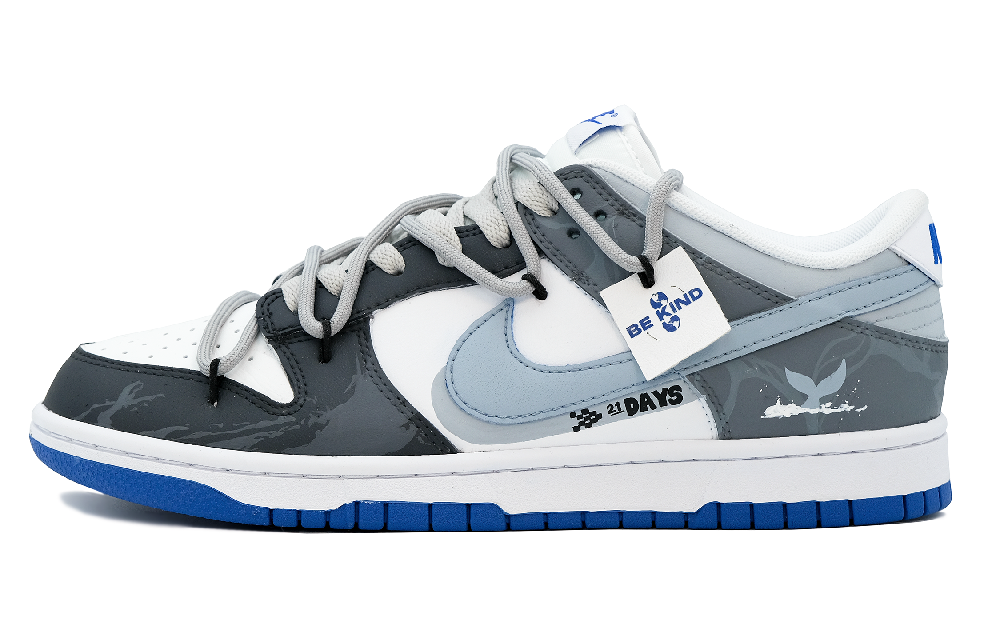 Nike Dunk Low-Top Skateboard Shoes Men's Gray Blue