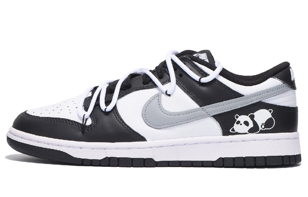Nike Dunk Anti-Slip Wear-Resistant Low-Top Skateboard Shoes Unisex Black Gray