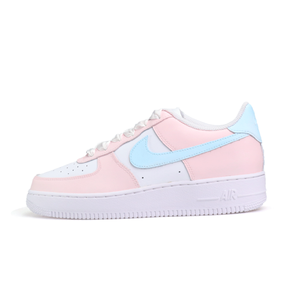 Nike Air Force 1 Air Force 1, Blue Cat Artworks Abrasion Resistant Low Top Skateboard Shoes Unisex Blue Pink