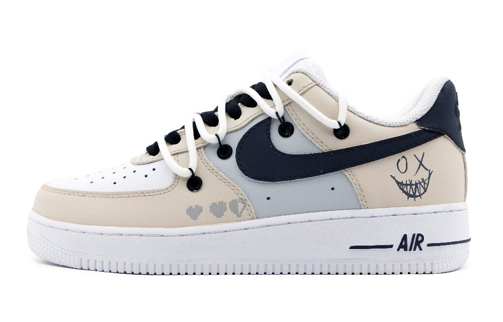 Nike Air Force 1 Low Low-Top Skateboard Shoes Women's Beige Gray