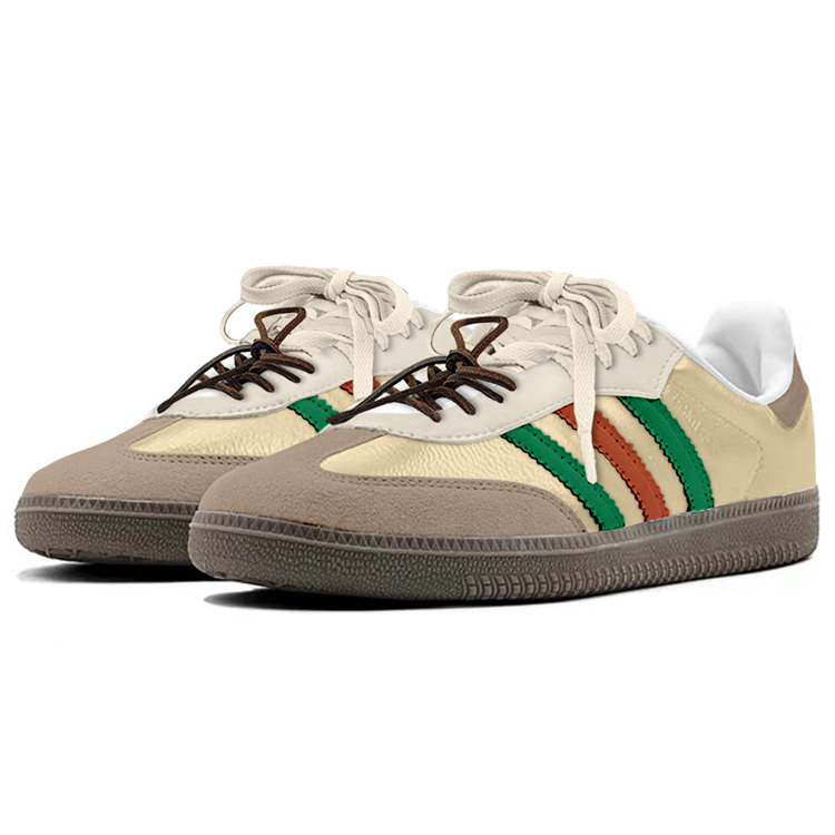 Adidas Originals SAMBA OG Slip Resistant Low Top Skateboard Shoes Unisex Green Red