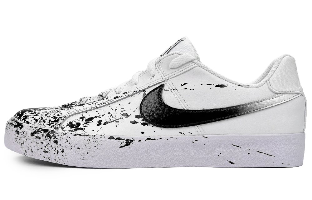 Nike Court Royale Anti-Slip Wear-Resistant Lightweight Breathable Low-Top Skateboard Shoes Unisex Black White
