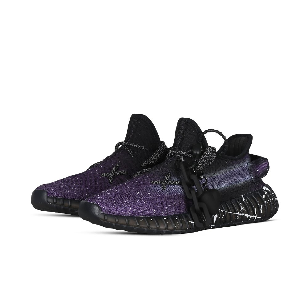 Adidas Originals Yeezy Boost 350 V2 Nocturne Slip-Resistant Low-Top Casual Shoes Unisex Black Purple