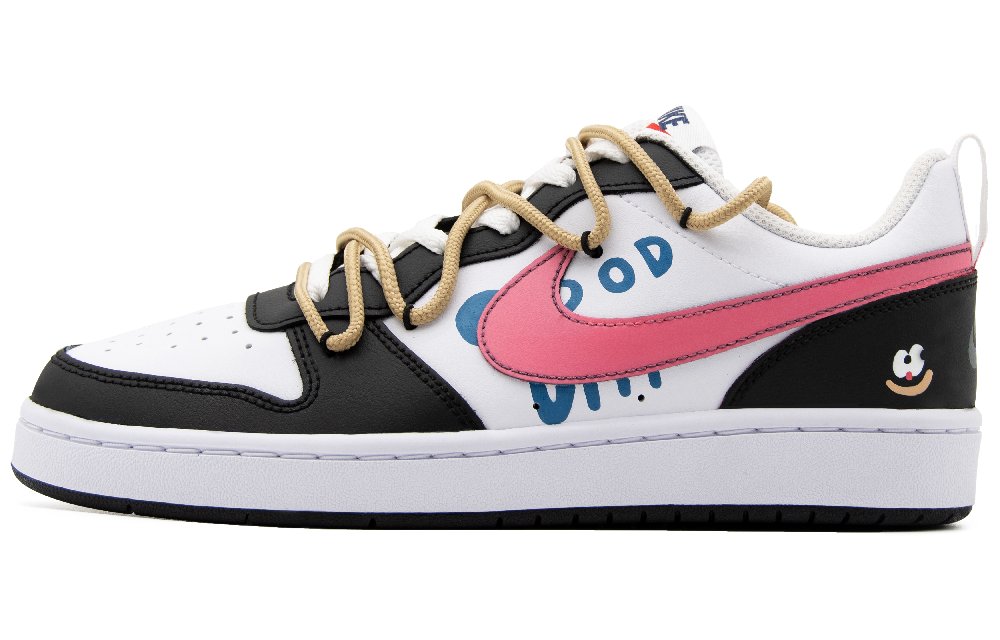 Nike Court Borough Low2 Low-Top Skateboard Shoes Women's Black White