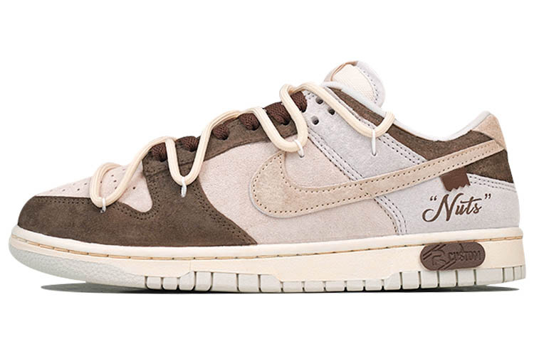 Nike Dunk Low Retro PRM Low-Top Skateboard Shoes Men's Brown Pink
