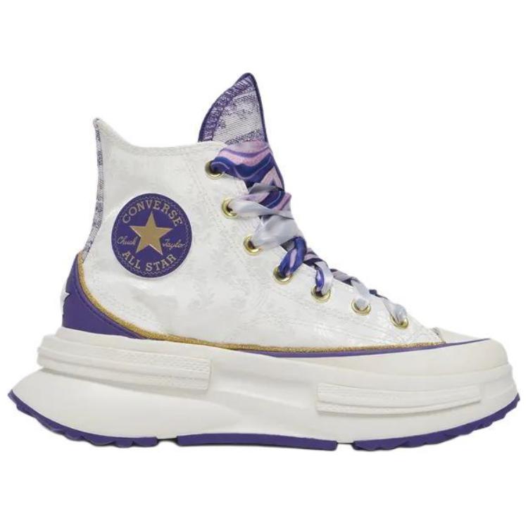 Converse Run Star Legacy CX Anti-Slip Wear-Resistant High-Top Canvas Shoes Women's White Purple