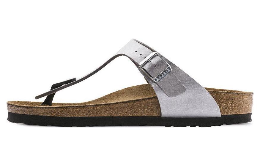 Birkenstock Slip Resistant Flip Flops Women's Silver Narrow Fit