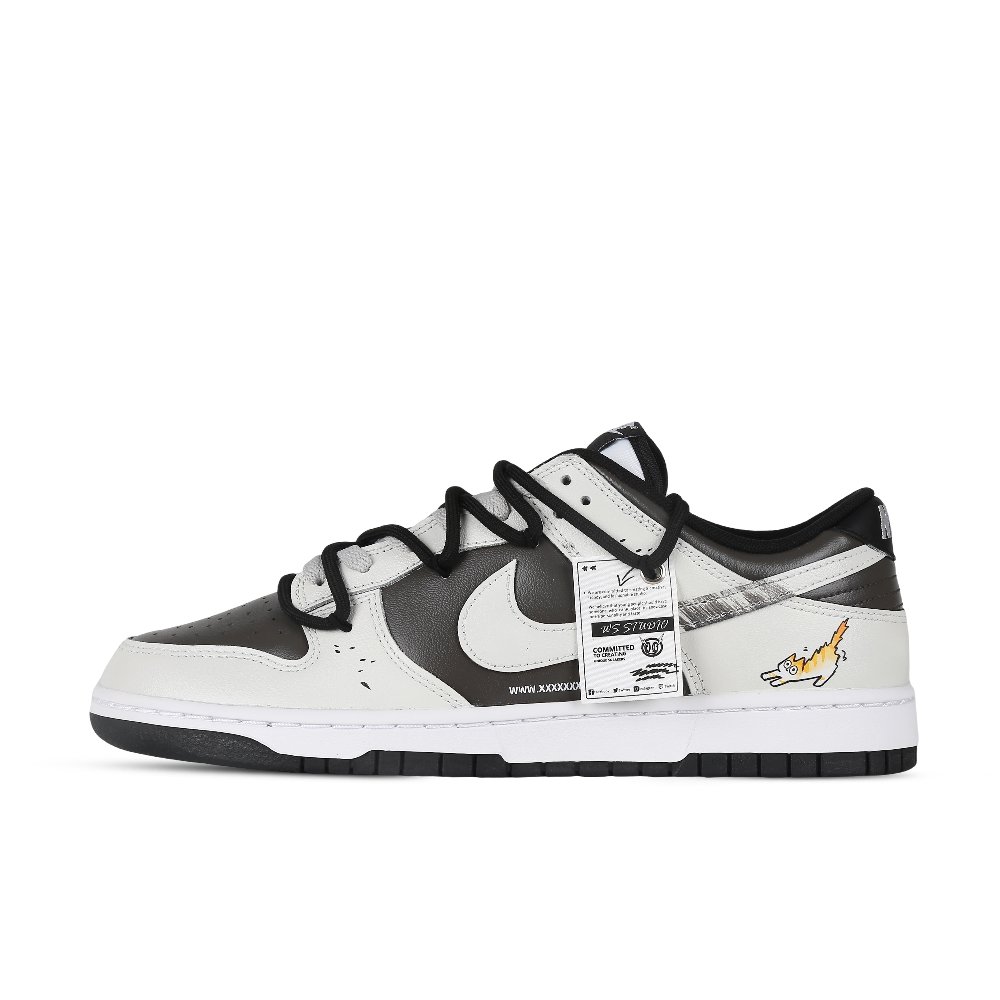 Nike Dunk Low Meow Boyfriend Low-Top Skateboard Shoes Men's Black White Brown