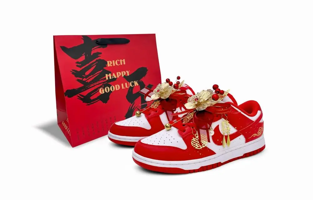 Nike Dunk Low top Skateboard Shoes Unisex Red White