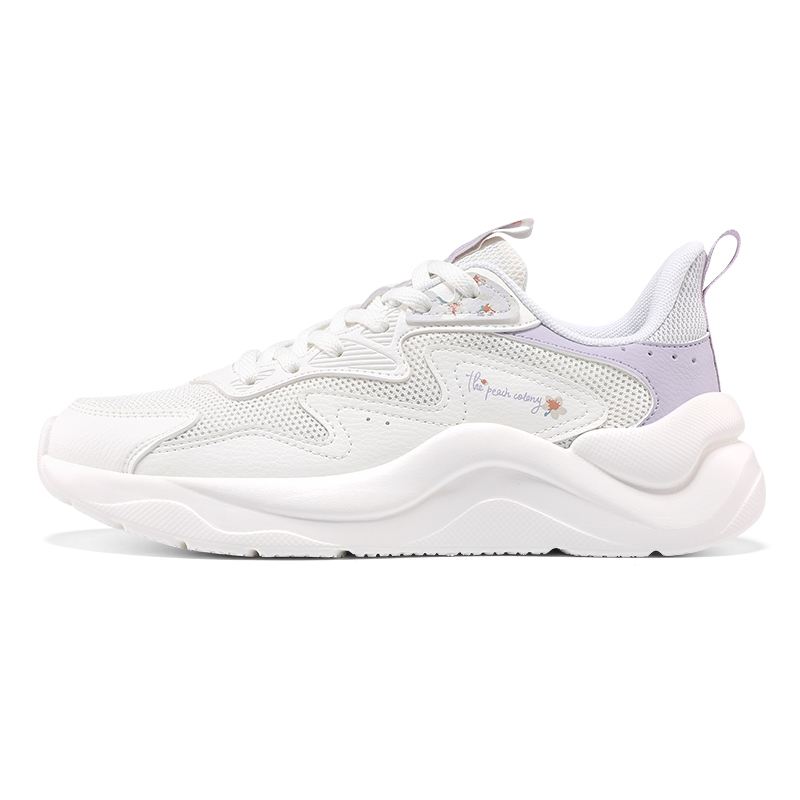 361° Cushioned Slip-Resistant Low-Top Casual Shoes Women's White Purple
