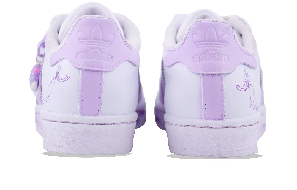 Adidas Originals Superstar Skateboard Shoes Unisex Low Top White/Purple/Pink